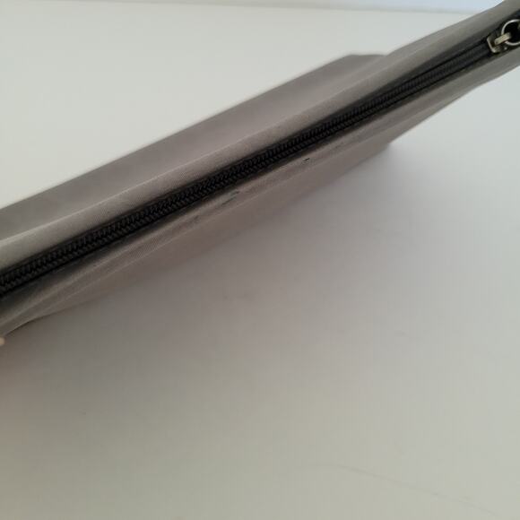 Givenchy Cosmetic Bag Pouch Gray Zip Logo Nylon Small Reighstones Logo Pouch - Picture 3 of 12